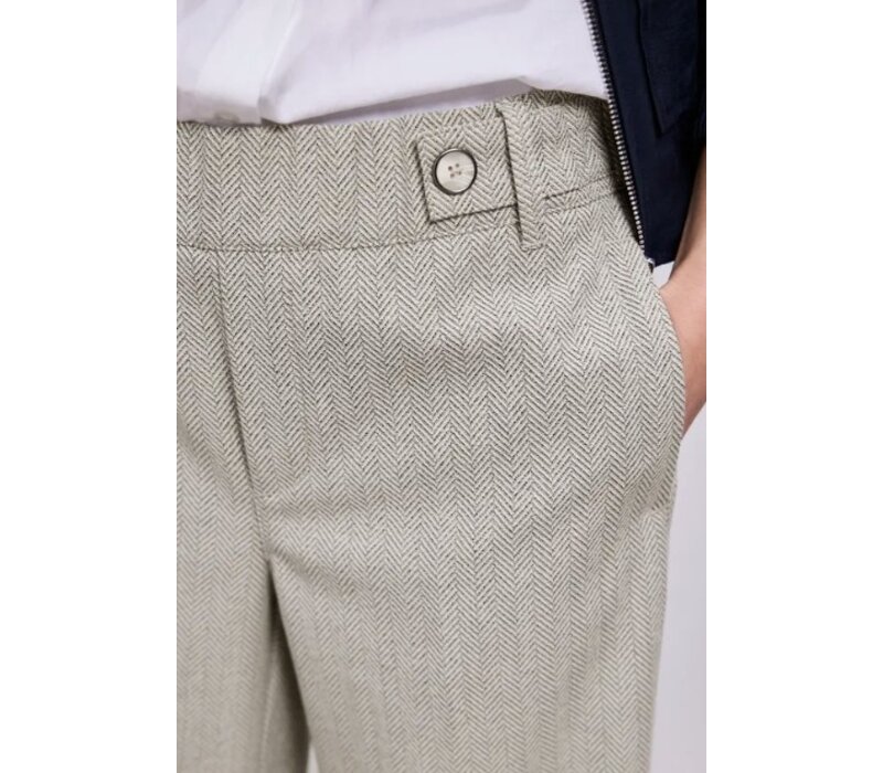 Street One Fishbone Button Straight Leg Smoke Beige