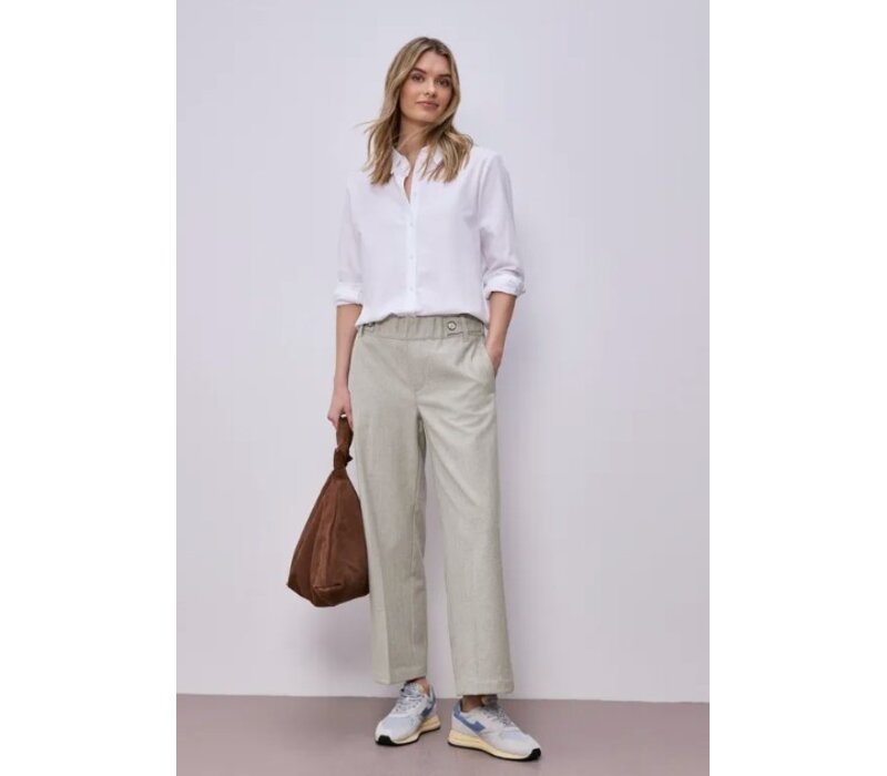 Street One Fishbone Button Straight Leg Smoke Beige