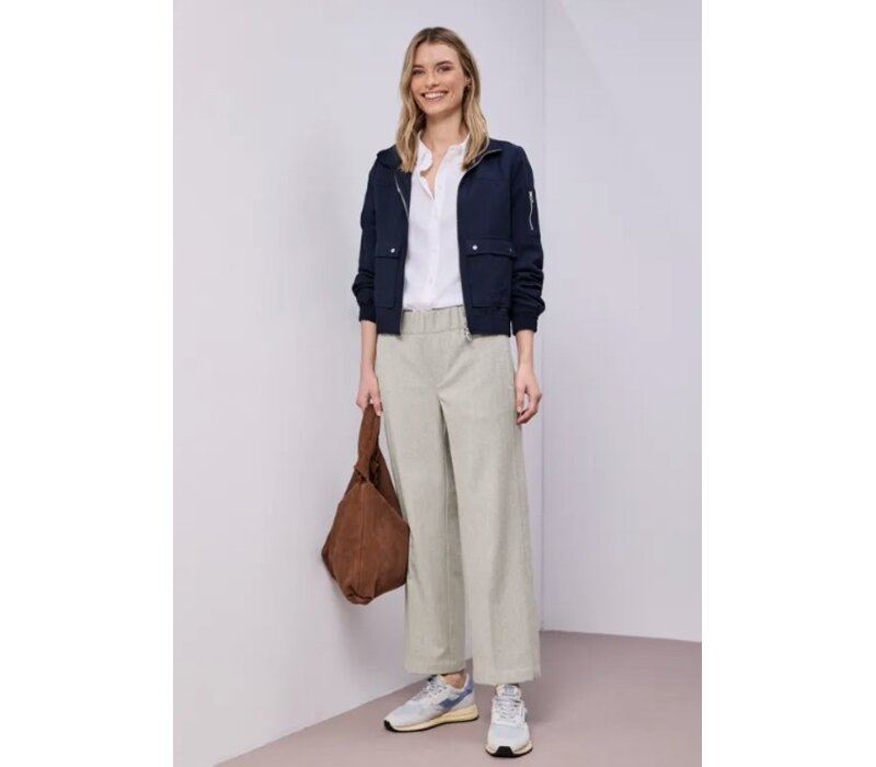 Street One Fishbone Button Straight Leg Smoke Beige