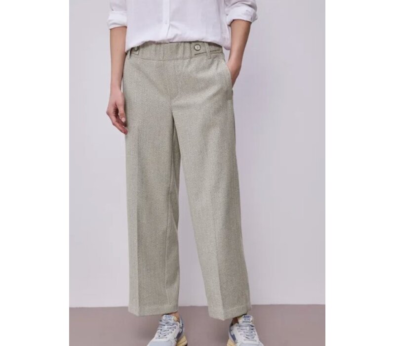 Street One Fishbone Button Straight Leg Smoke Beige