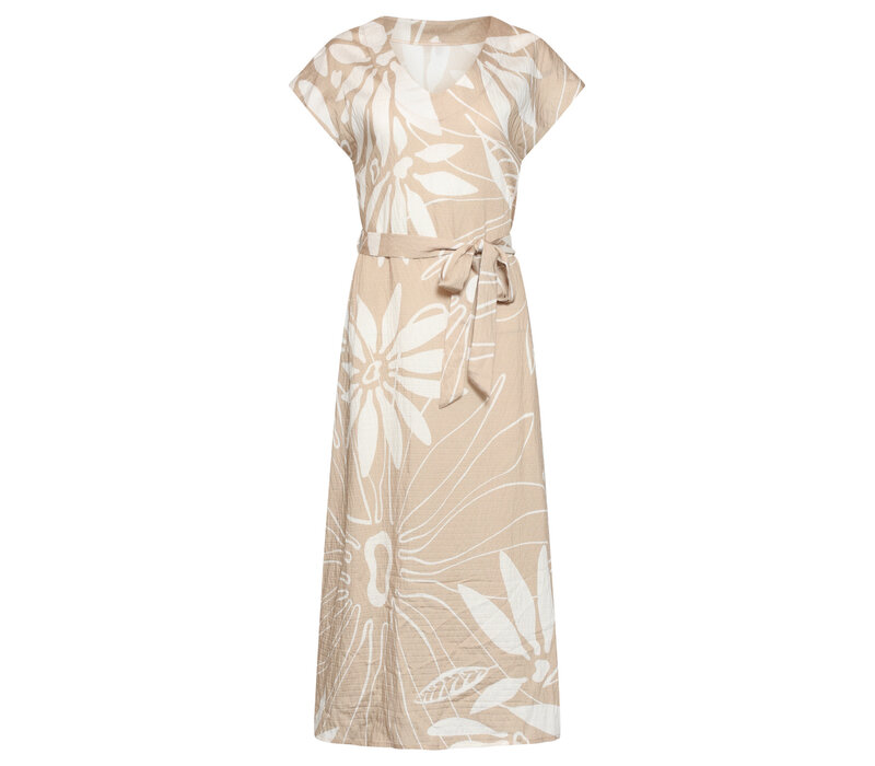 Smashed Lemon Dress Dark Sand Off White