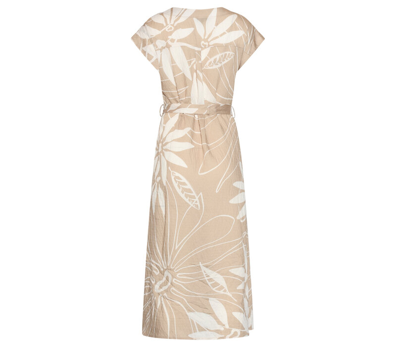 Smashed Lemon Dress Dark Sand Off White