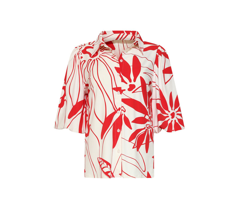 Smashed Lemon Blouse White Red