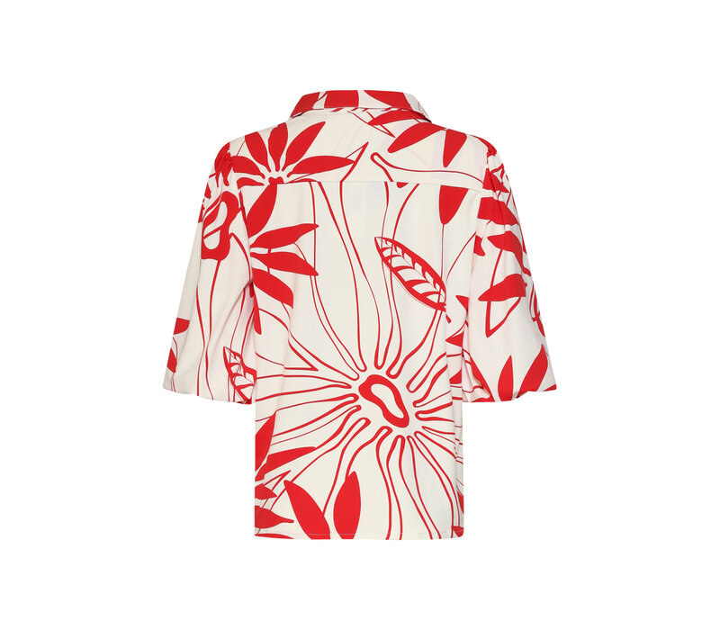 Smashed Lemon Blouse White Red