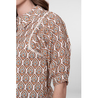 Geisha Blouse Ecru Chocolate Brown