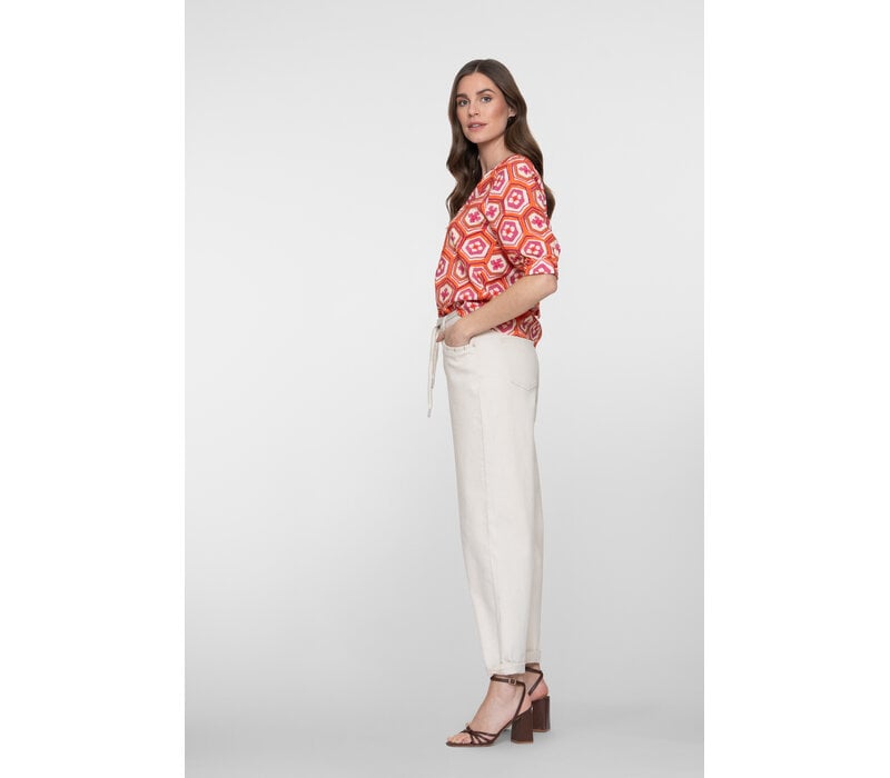 Geisha Jeans Balloon Linen Mix Ecru Raw Linen Mix