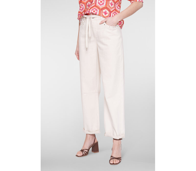 Geisha Jeans Balloon Linen Mix Ecru Raw Linen Mix