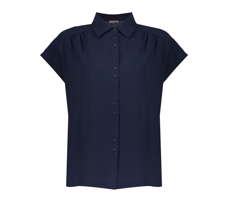 Geisha Blouse Crinckle Navy