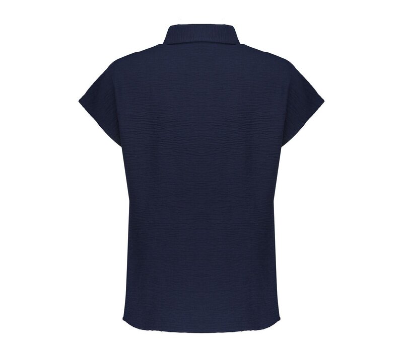 Geisha Blouse Crinckle Navy