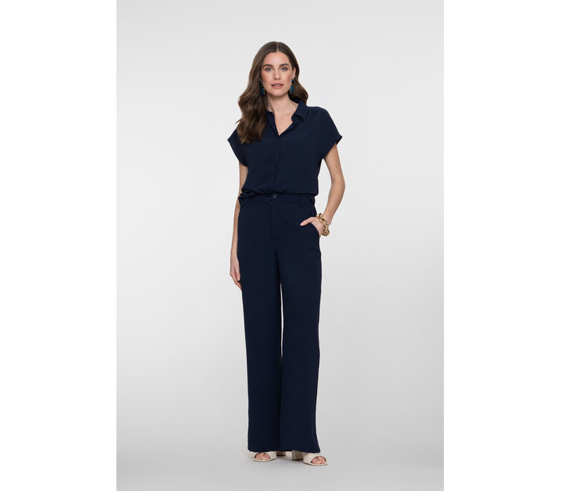 Geisha Blouse Crinckle Navy