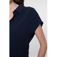 Geisha Blouse Crinckle Navy