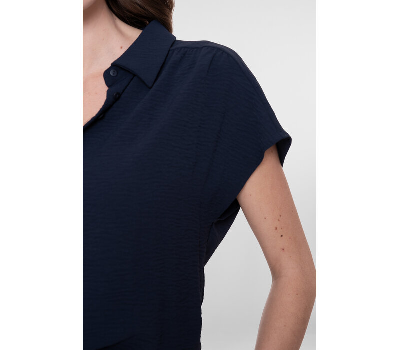 Geisha Blouse Crinckle Navy