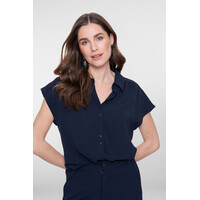 Geisha Blouse Crinckle Navy