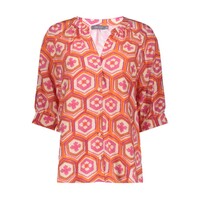 Geisha Blouse Ecru Orange Cassis