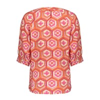 Geisha Blouse Ecru Orange Cassis