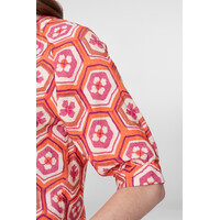 Geisha Blouse Ecru Orange Cassis