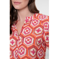 Geisha Blouse Ecru Orange Cassis