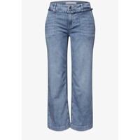 Street One Emee Wide Leg Mid Waist Mid Blue Random Wash