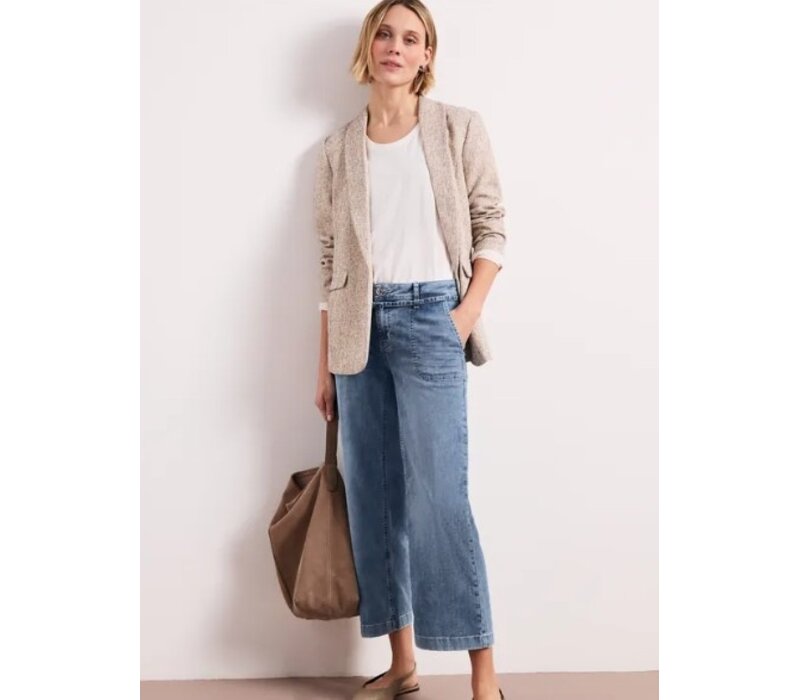 Street One Emee Wide Leg Mid Waist Mid Blue Random Wash