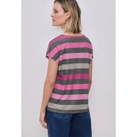 Street One Big Multicolor Stripe Shirt Espresso Brown
