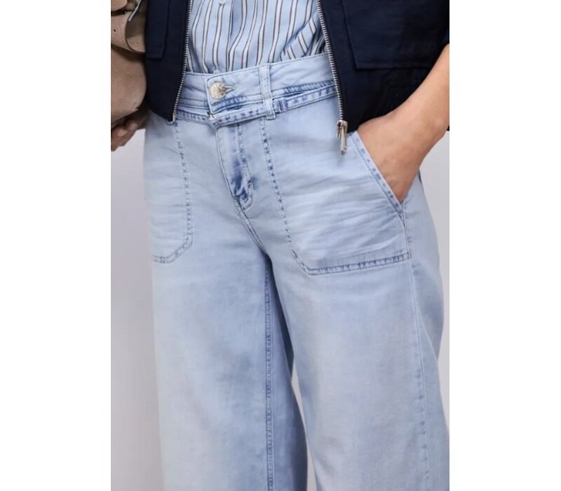 Street One Emee Wide Leg Mid Waist Ultra Bleached Wash