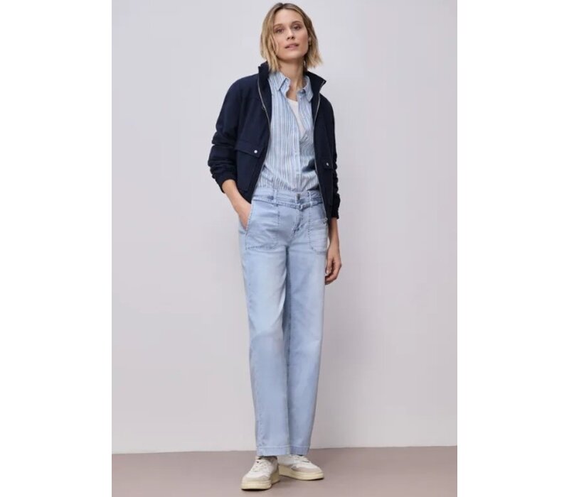 Street One Emee Wide Leg Mid Waist Ultra Bleached Wash