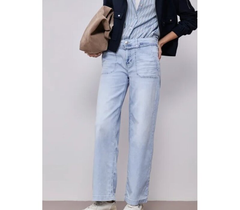 Street One Emee Wide Leg Mid Waist Ultra Bleached Wash