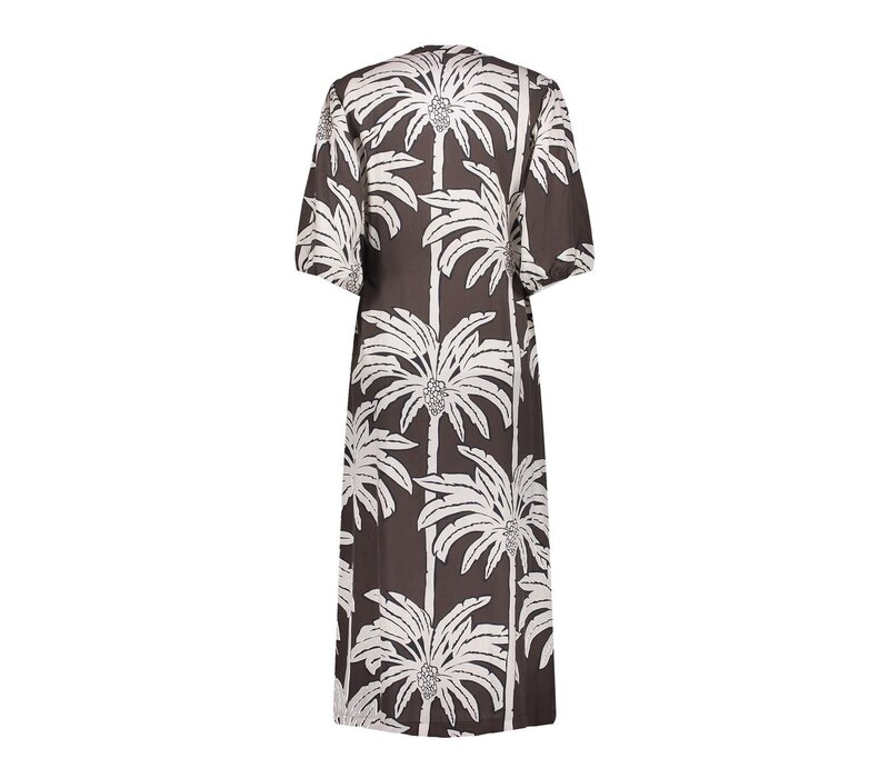 Geisha Dress Brown Off White