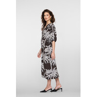 Geisha Dress Brown Off White