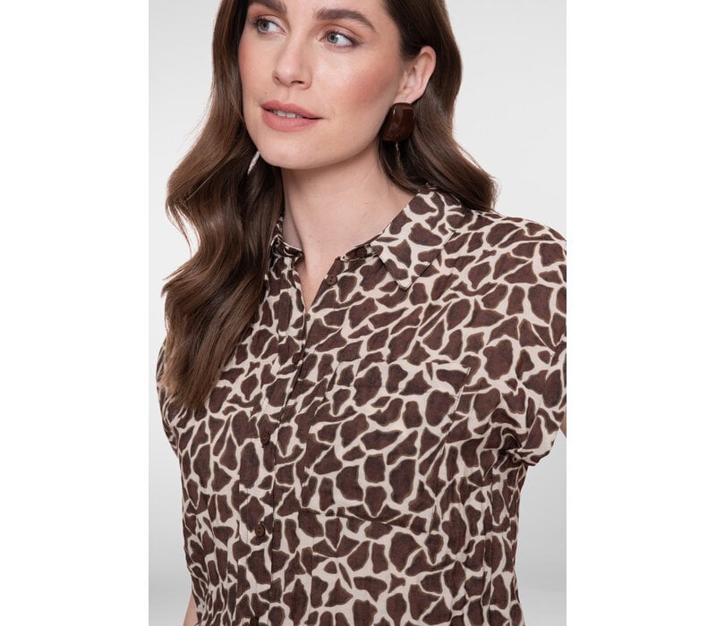 Geisha Blouse Sand Chocolate Brown