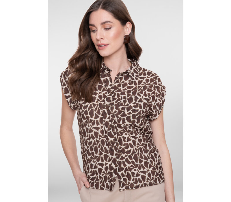 Geisha Blouse Sand Chocolate Brown