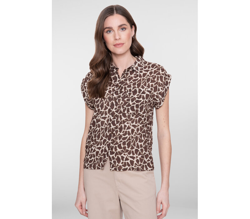 Geisha Blouse Sand Chocolate Brown