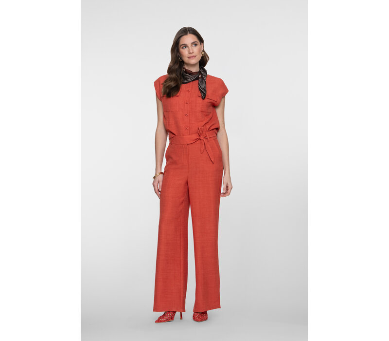 Geisha Blouse with Pockets Burned Orange