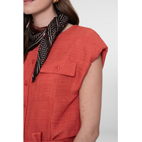 Geisha Blouse with Pockets Burned Orange