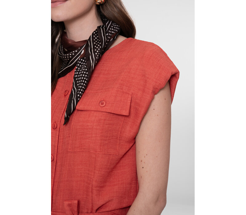 Geisha Blouse with Pockets Burned Orange