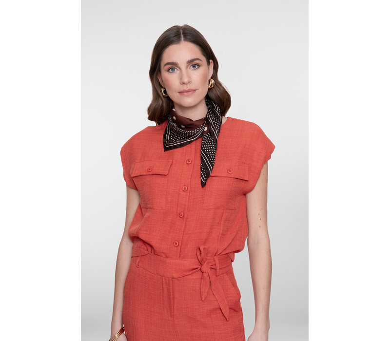Geisha Blouse with Pockets Burned Orange