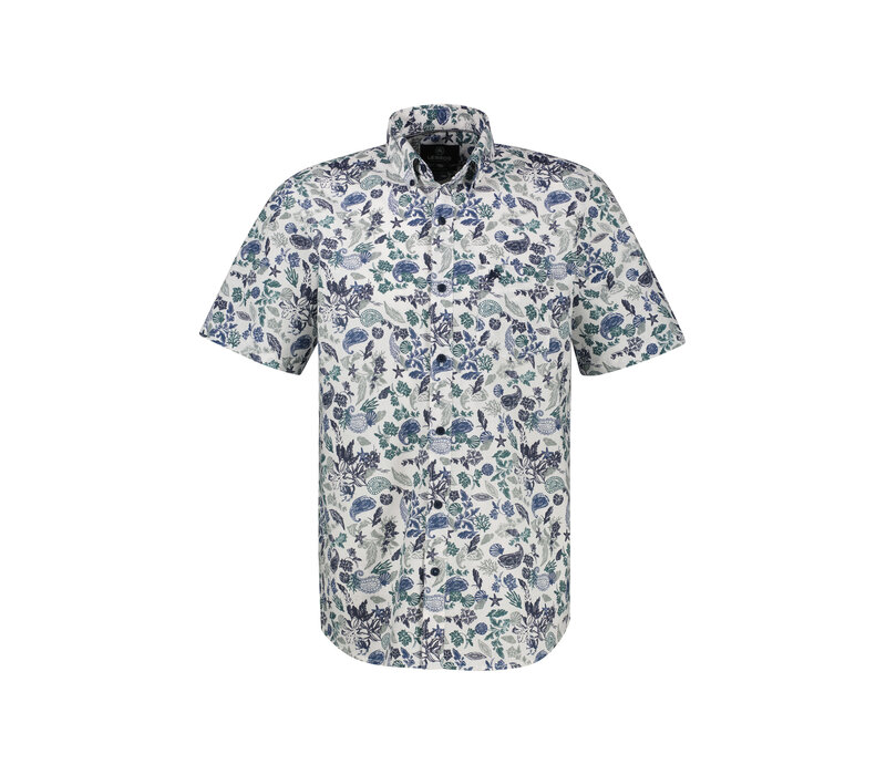 Lerros Overhemd Slubyarn Broken White