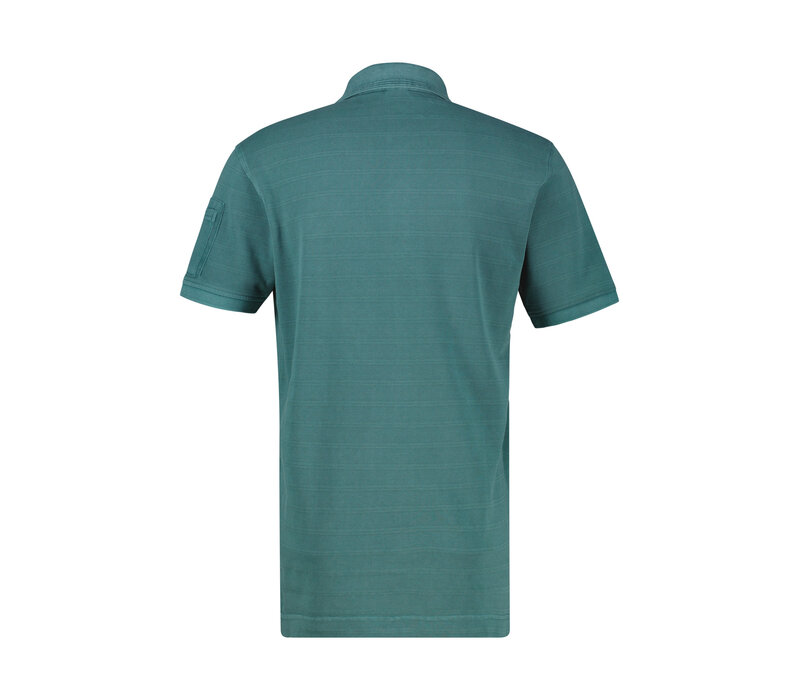 Lerros Polo Pique Stripe Soft Teal