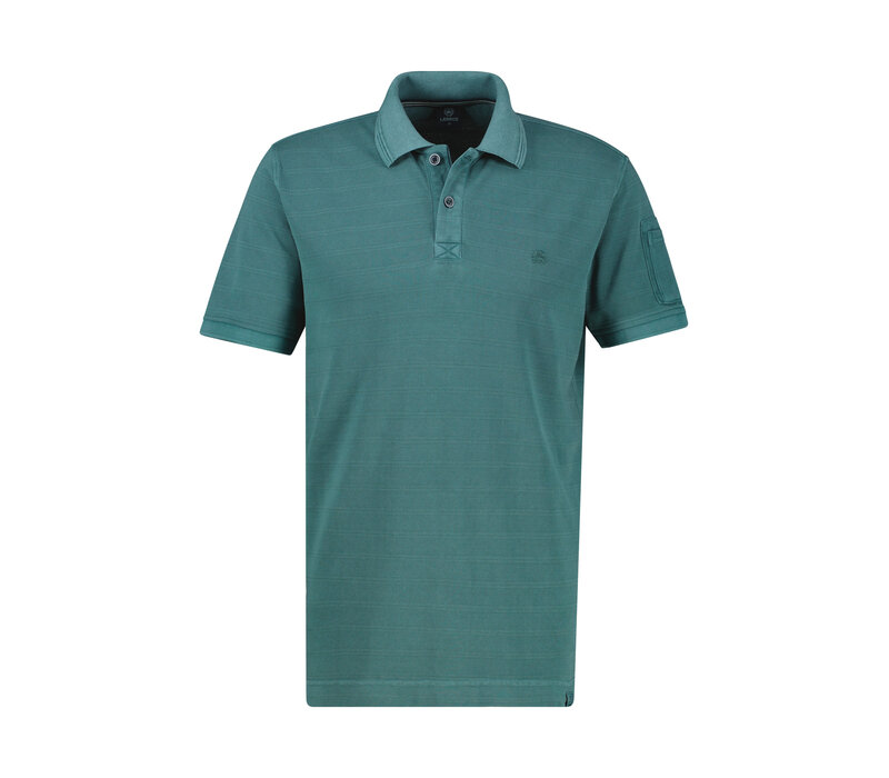 Lerros Polo Pique Stripe Soft Teal