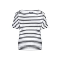 Red Button Terry Stripe Short Sleeve Darkblue