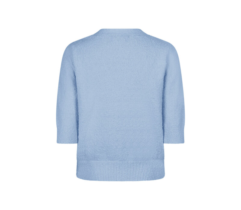 Red Button Cardigan Popcorn Light Blue