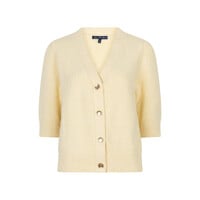 Red Button Cardigan Popcorn Butter Yellow