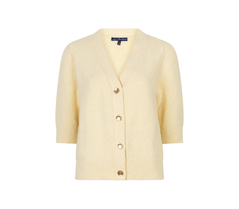 Red Button Cardigan Popcorn Butter Yellow