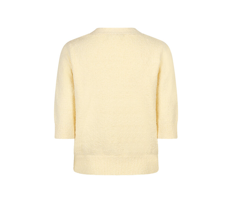 Red Button Cardigan Popcorn Butter Yellow