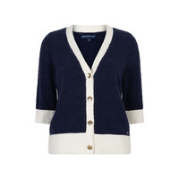 Red Button Cardigan Popcorn Darkblue