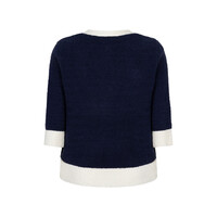 Red Button Cardigan Popcorn Darkblue