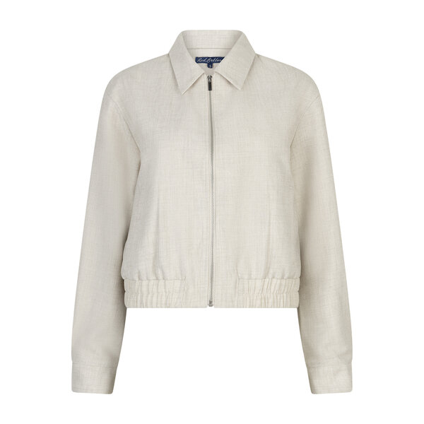 Red Button Bomber Jacket Linenlook 