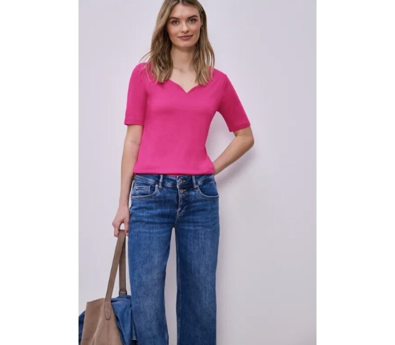 Street One Ada Heart Neck 1/2 Sleeves Magenta Dream