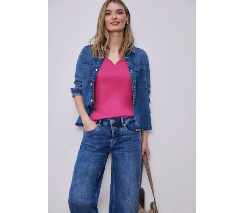 Street One Ada Heart Neck 1/2 Sleeves Magenta Dream