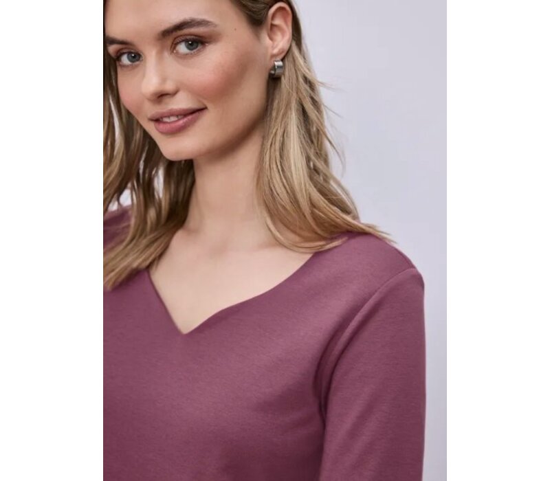 Street One Ada Heart Neck 1/2 Sleeves Dark Clouded Blush